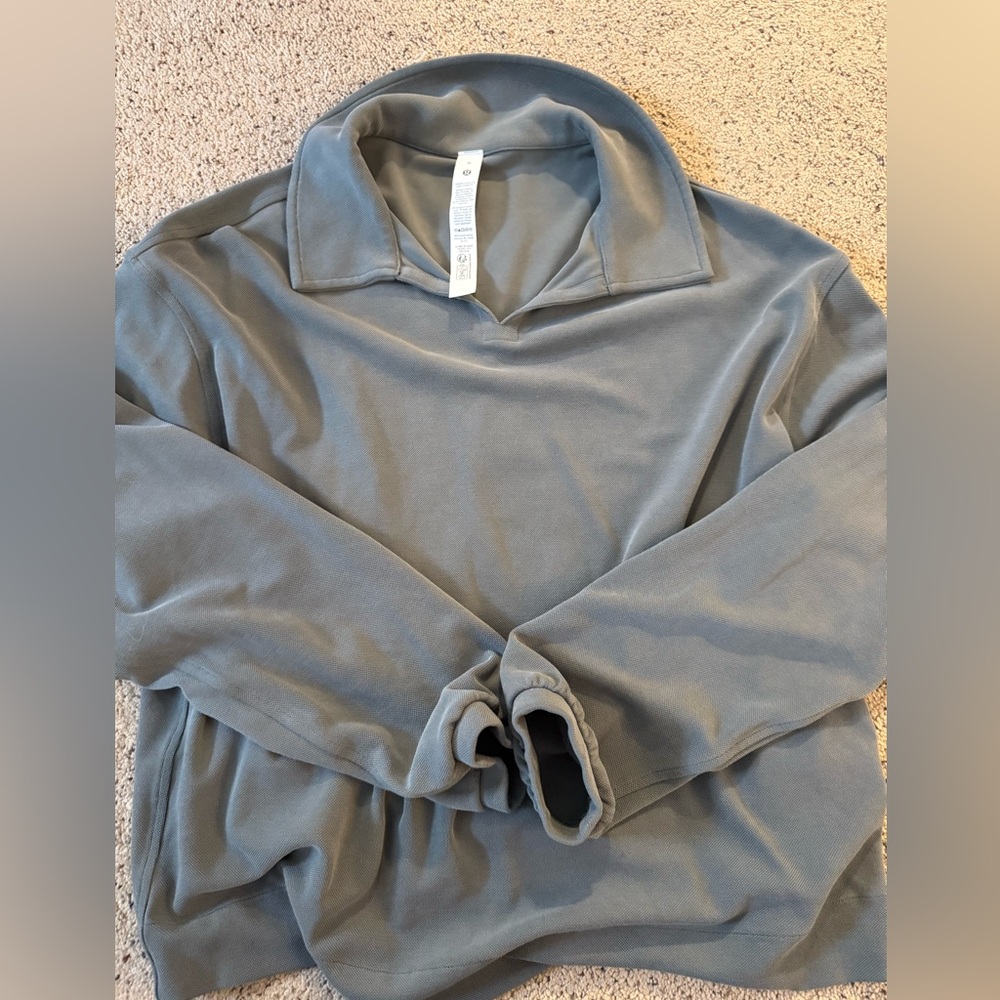 Gray Long Sleeve Collared Shirt